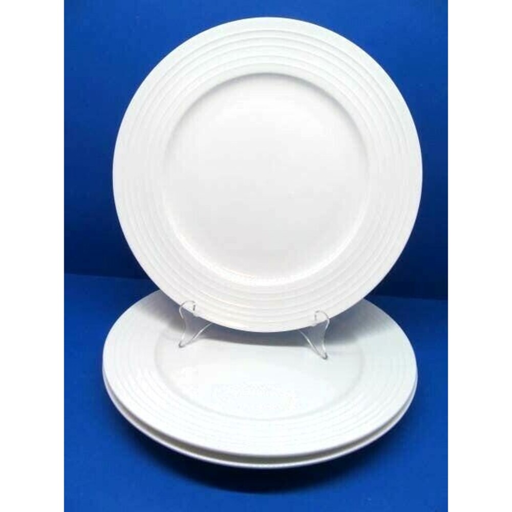 Mikasa Swirl White Bone China 11" Dinner Plates Bundle of 3